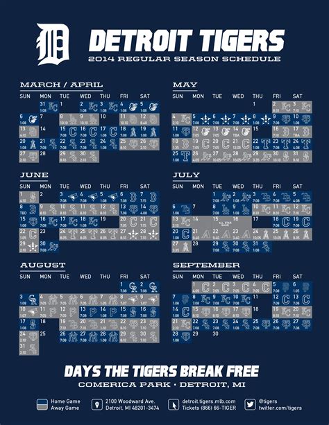 detroit tigers event schedule